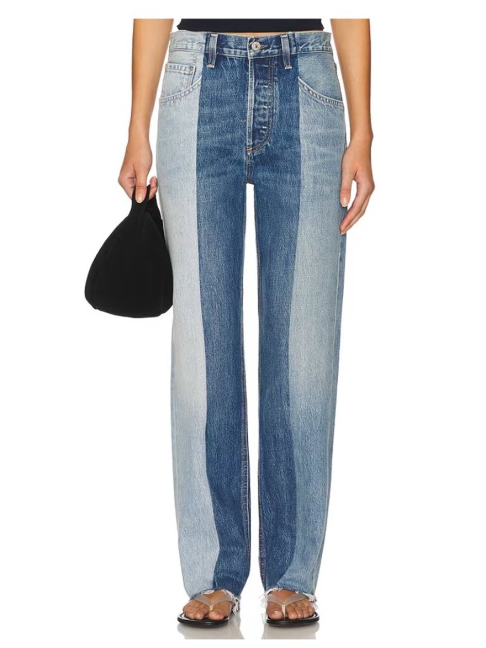 RARE NWOT $398 CITIZENS OF HUMANITY DAHLIA 2-TONE SPLIT WASH JEANS IN AEGEAN W30